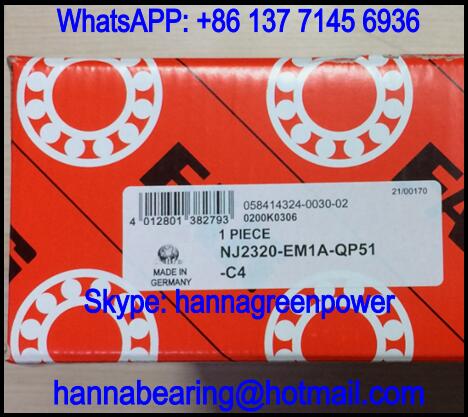 NJ2320-EM1A-C4-QP51 Single Row Cylindrical Roller Bearing 100*215*73mm